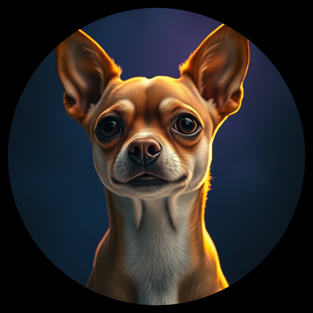 Cosmic medallion portrait of CHI_28183_CHI_28183, a Chihuahua