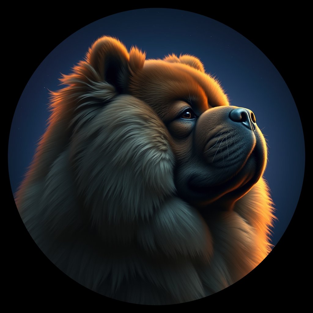 Cosmic medallion portrait of CHOW_CHOW_13802, a Chow Chow
