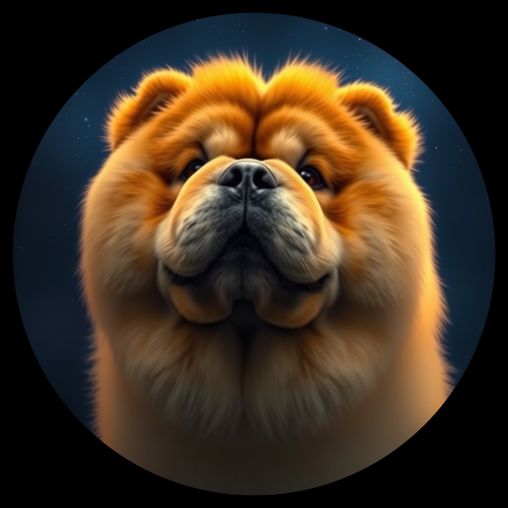 Cosmic medallion portrait of CHOW_CHOW_15630, a Chow Chow