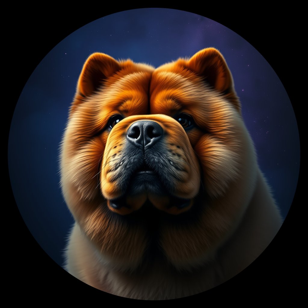 Cosmic medallion portrait of CHOW_CHOW_22802, a Chow Chow