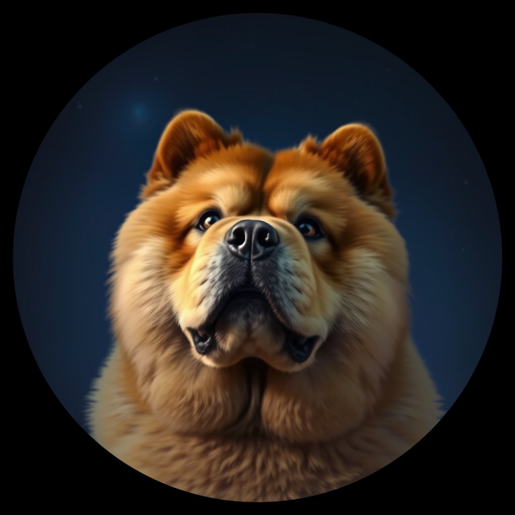 Cosmic medallion portrait of CHOW_CHOW_28871, a Chow Chow