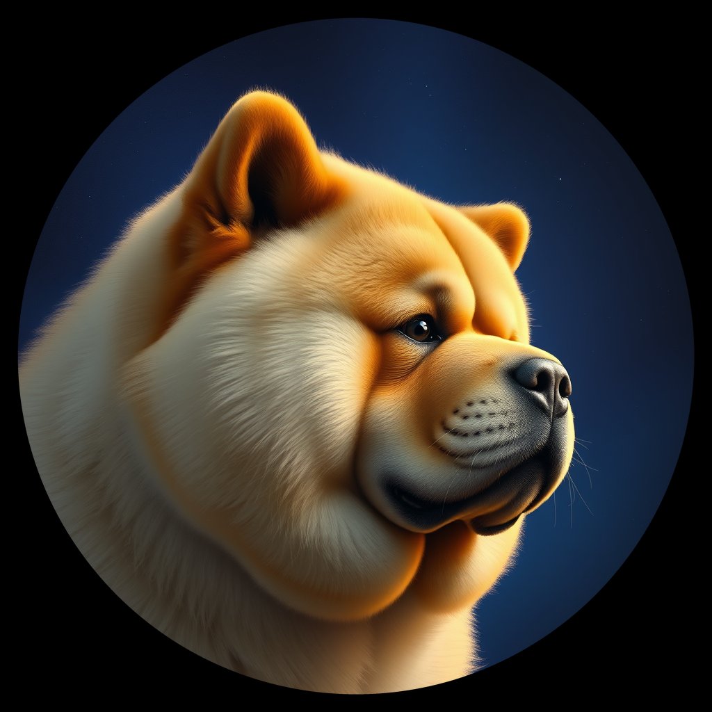 Cosmic medallion portrait of CHOW_CHOW_28872, a Chow Chow