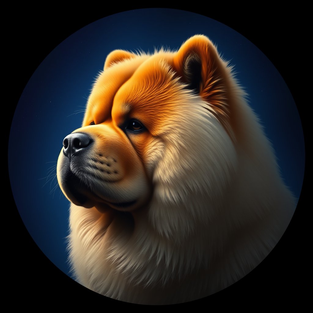 Cosmic medallion portrait of CHOW_CHOW_28874, a Chow Chow