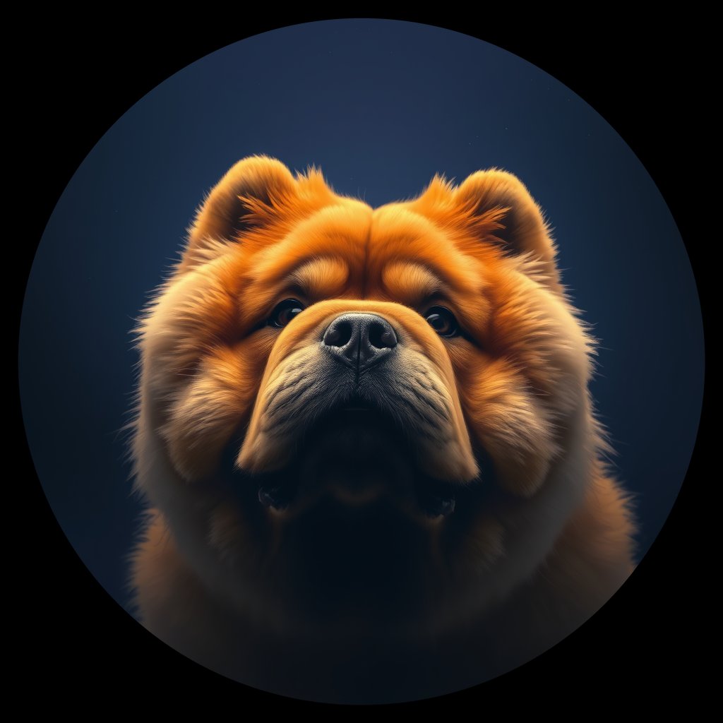 Cosmic medallion portrait of CHOW_CHOW_28880, a Chow Chow