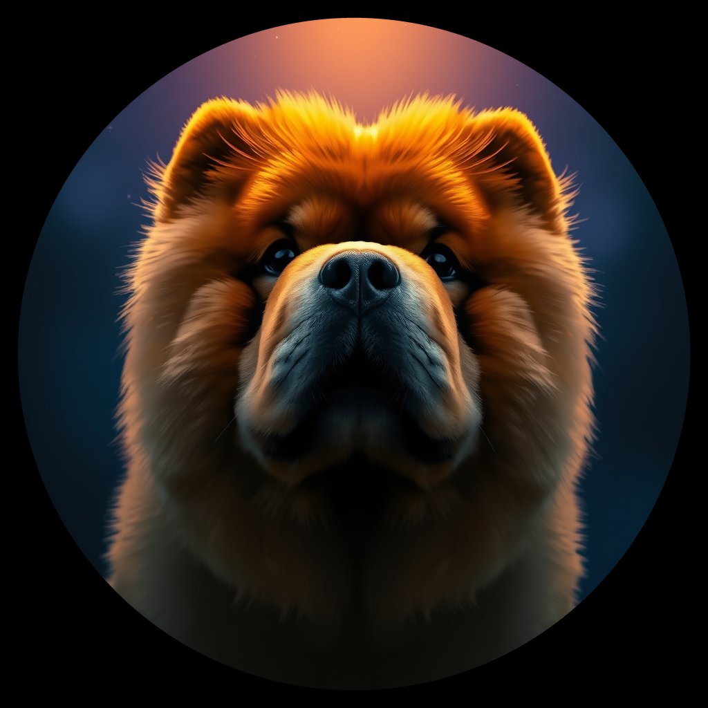 Cosmic medallion portrait of CHOW_CHOW_28885, a Chow Chow