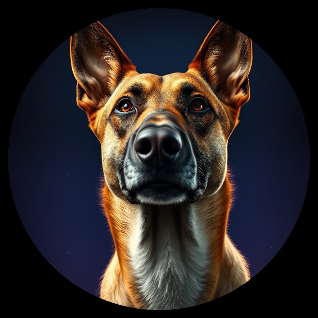 Cosmic medallion portrait of CNPP_CNPP_1, a Feral Dog Capeyork