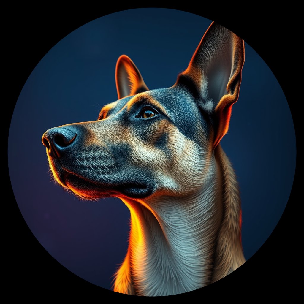Cosmic medallion portrait of CNPP_CNPP_101, a Feral Dog Capeyork