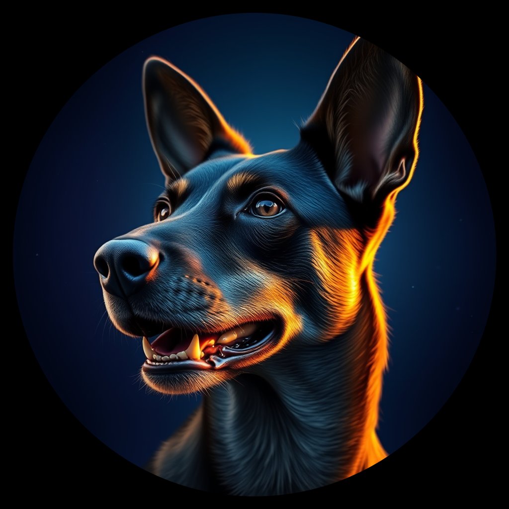 Cosmic medallion portrait of CNPP_CNPP_103, a Feral Dog Capeyork