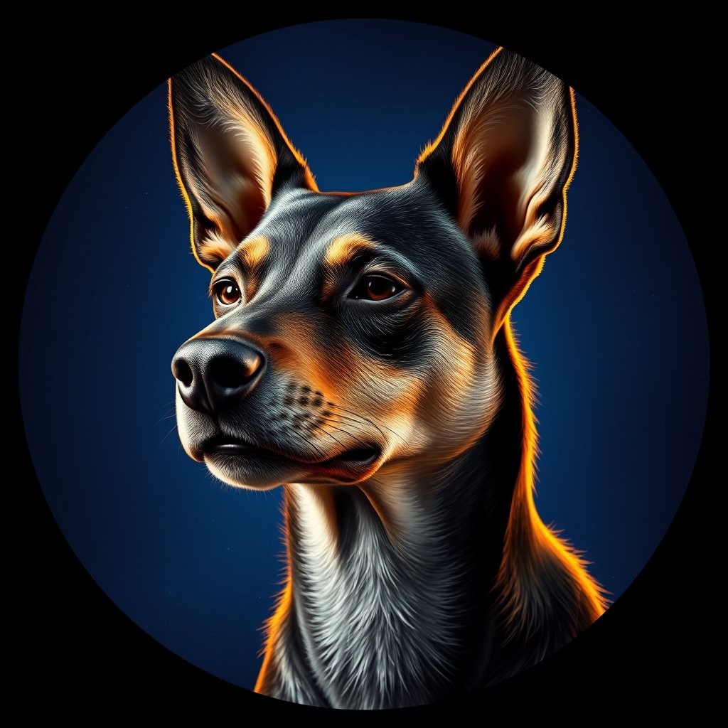 Cosmic medallion portrait of CNPP_CNPP_104, a Feral Dog Capeyork
