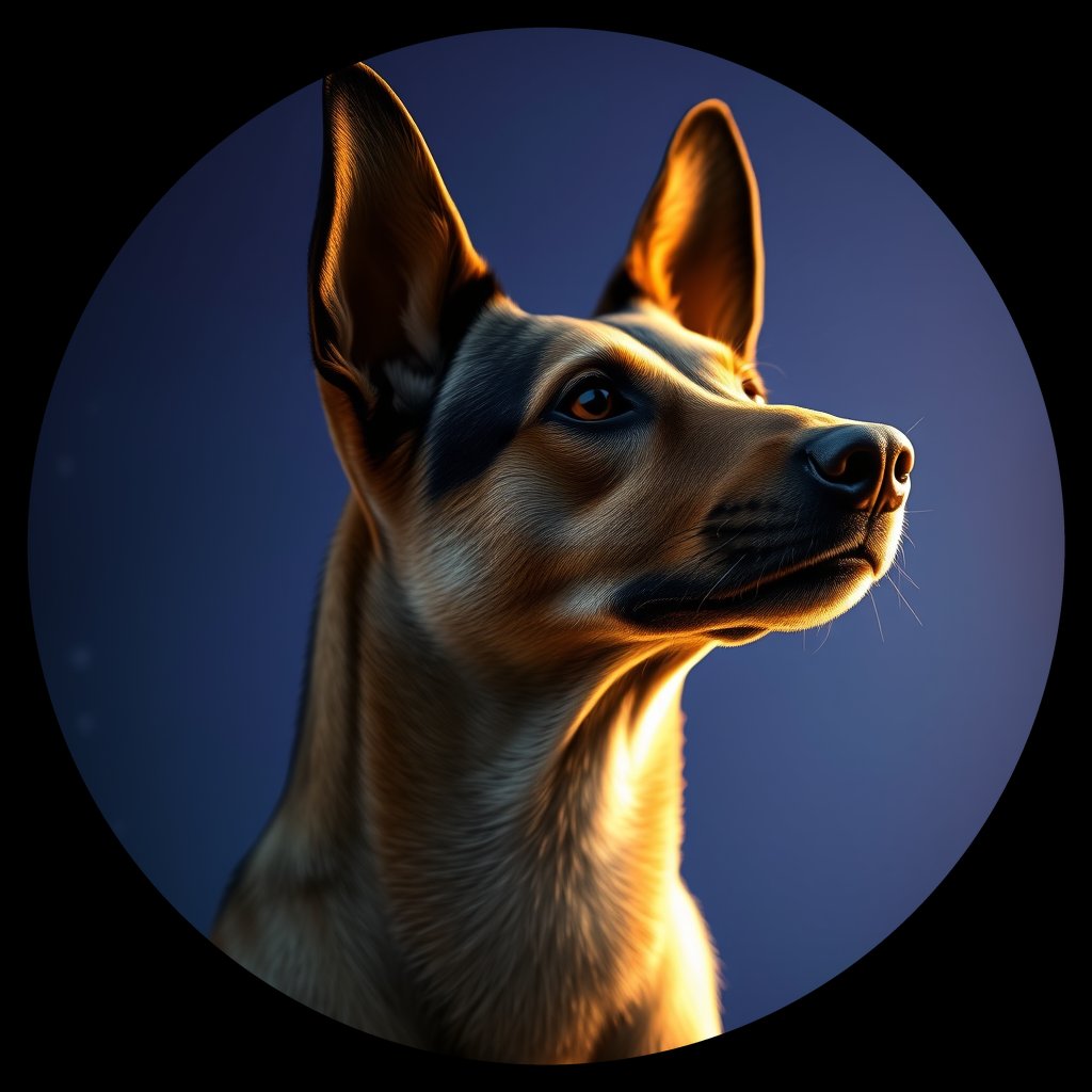 Cosmic medallion portrait of CNPP_CNPP_105, a Feral Dog Capeyork