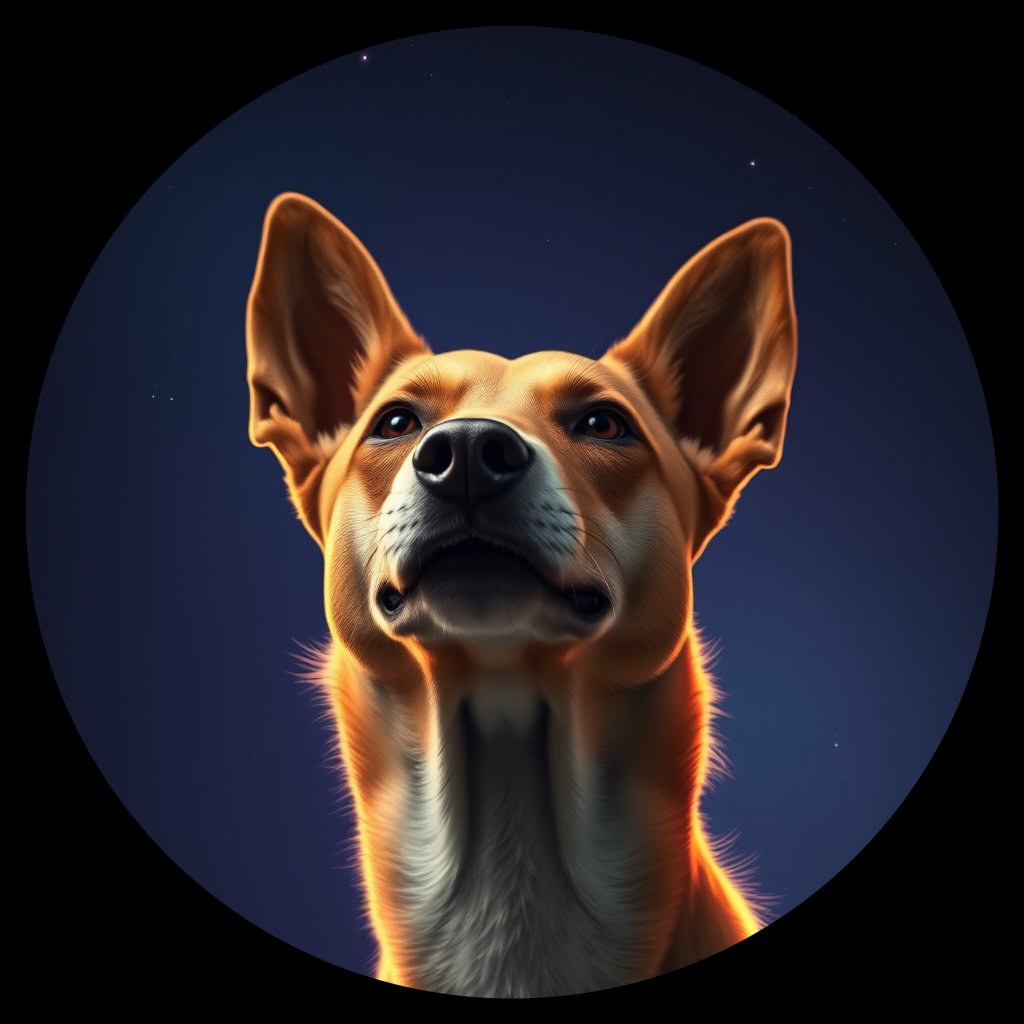 Cosmic medallion portrait of CNPP_CNPP_106, a Feral Dog Capeyork