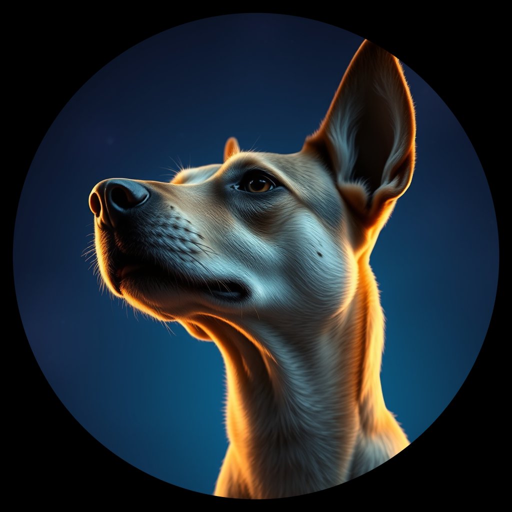 Cosmic medallion portrait of CNPP_CNPP_109, a Feral Dog Capeyork
