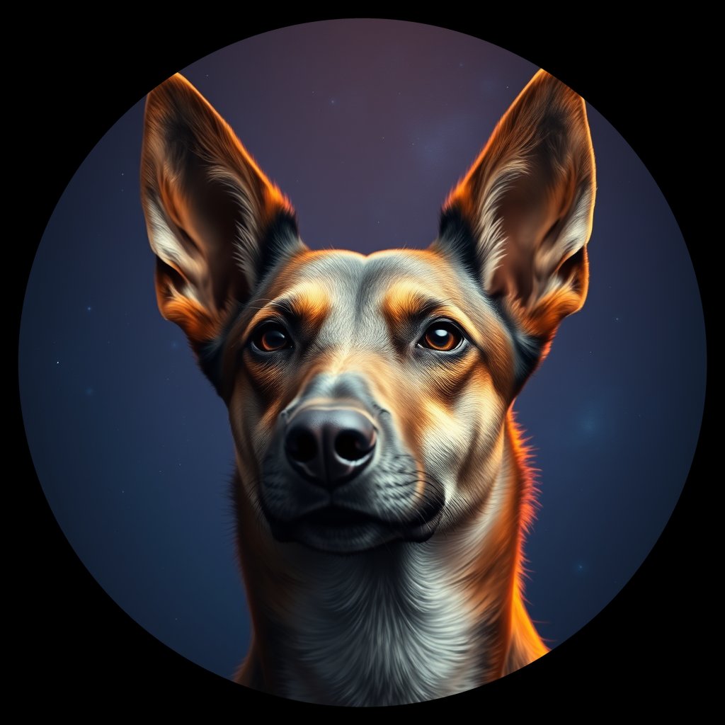 Cosmic medallion portrait of CNPP_CNPP_11, a Feral Dog Capeyork