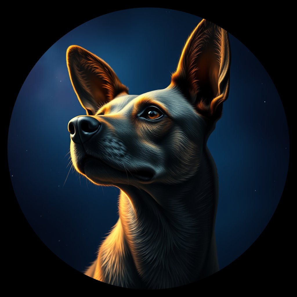 Cosmic medallion portrait of CNPP_CNPP_111, a Feral Dog Capeyork
