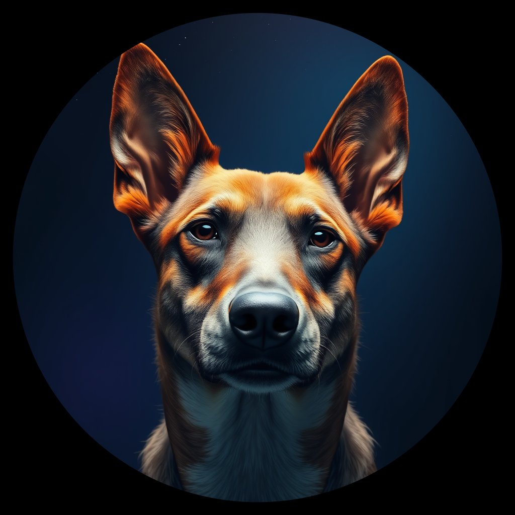 Cosmic medallion portrait of CNPP_CNPP_112, a Feral Dog Capeyork