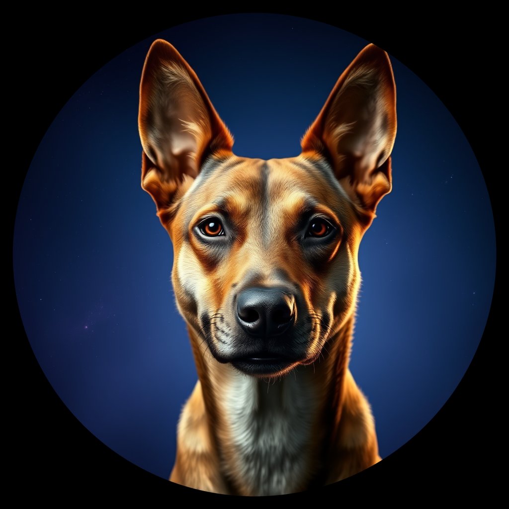 Cosmic medallion portrait of CNPP_CNPP_113, a Feral Dog Capeyork