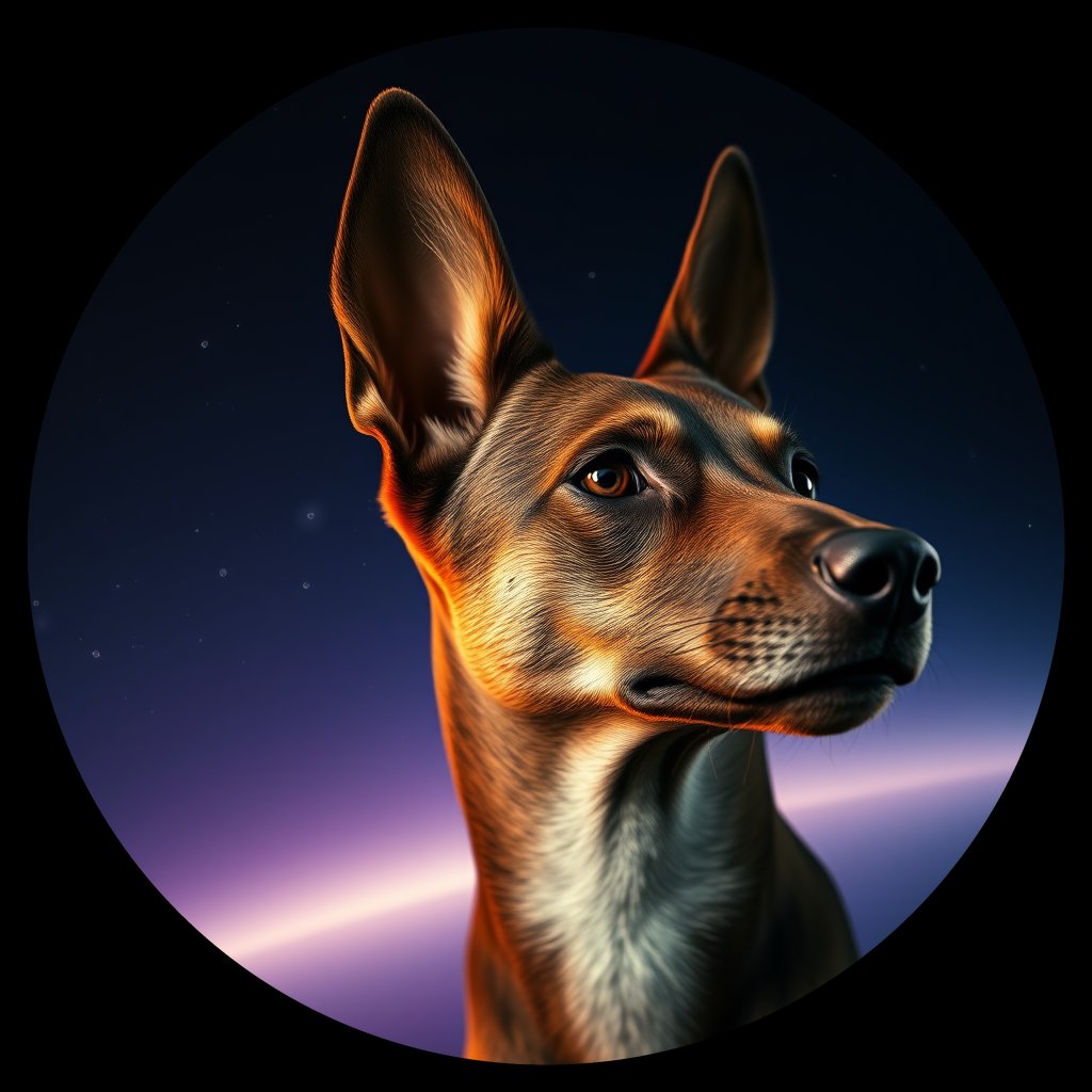 Cosmic medallion portrait of CNPP_CNPP_114, a Feral Dog Capeyork