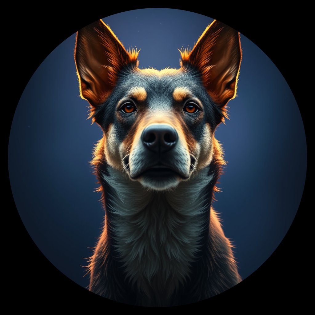 Cosmic medallion portrait of CNPP_CNPP_115, a Feral Dog Capeyork