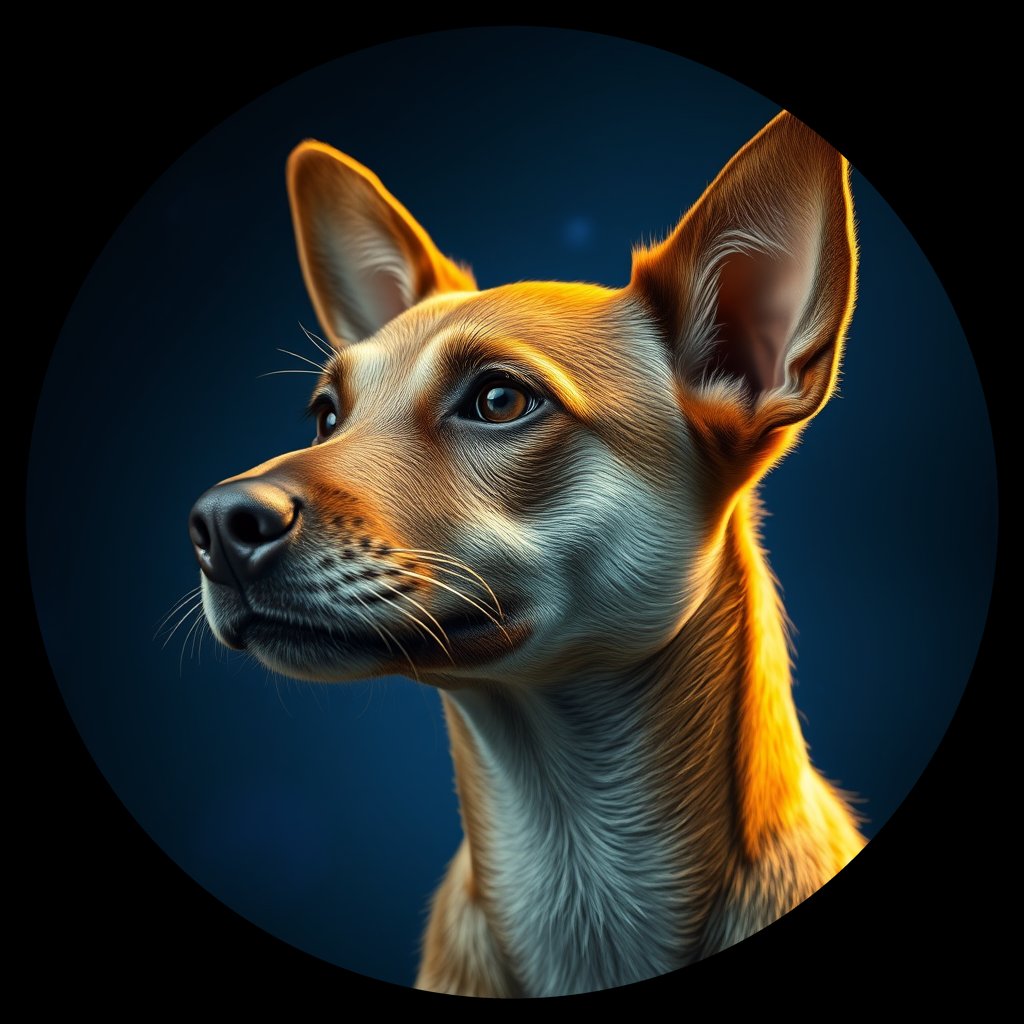 Cosmic medallion portrait of CNPP_CNPP_116, a Feral Dog Capeyork