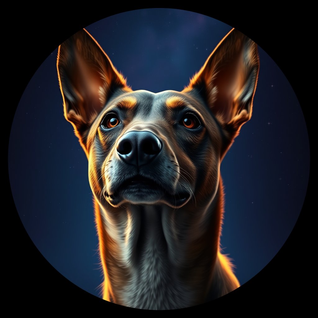 Cosmic medallion portrait of CNPP_CNPP_117, a Feral Dog Capeyork