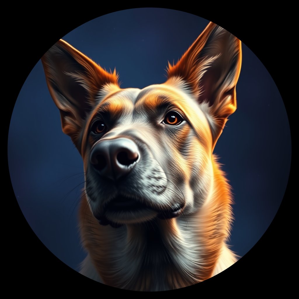 Cosmic medallion portrait of CNPP_CNPP_118, a Feral Dog Capeyork