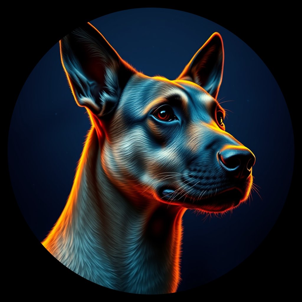 Cosmic medallion portrait of CNPP_CNPP_119, a Feral Dog Capeyork