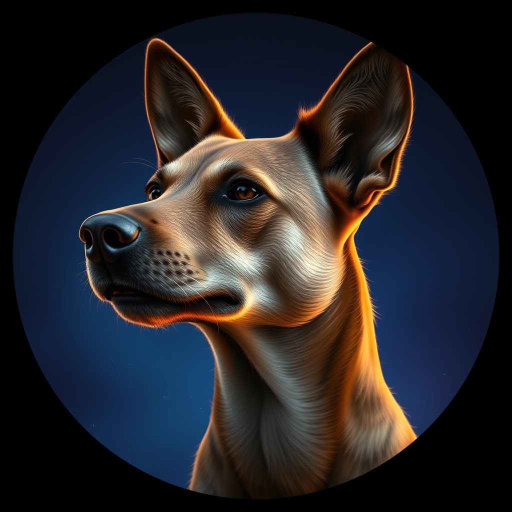 Cosmic medallion portrait of CNPP_CNPP_12, a Feral Dog Capeyork