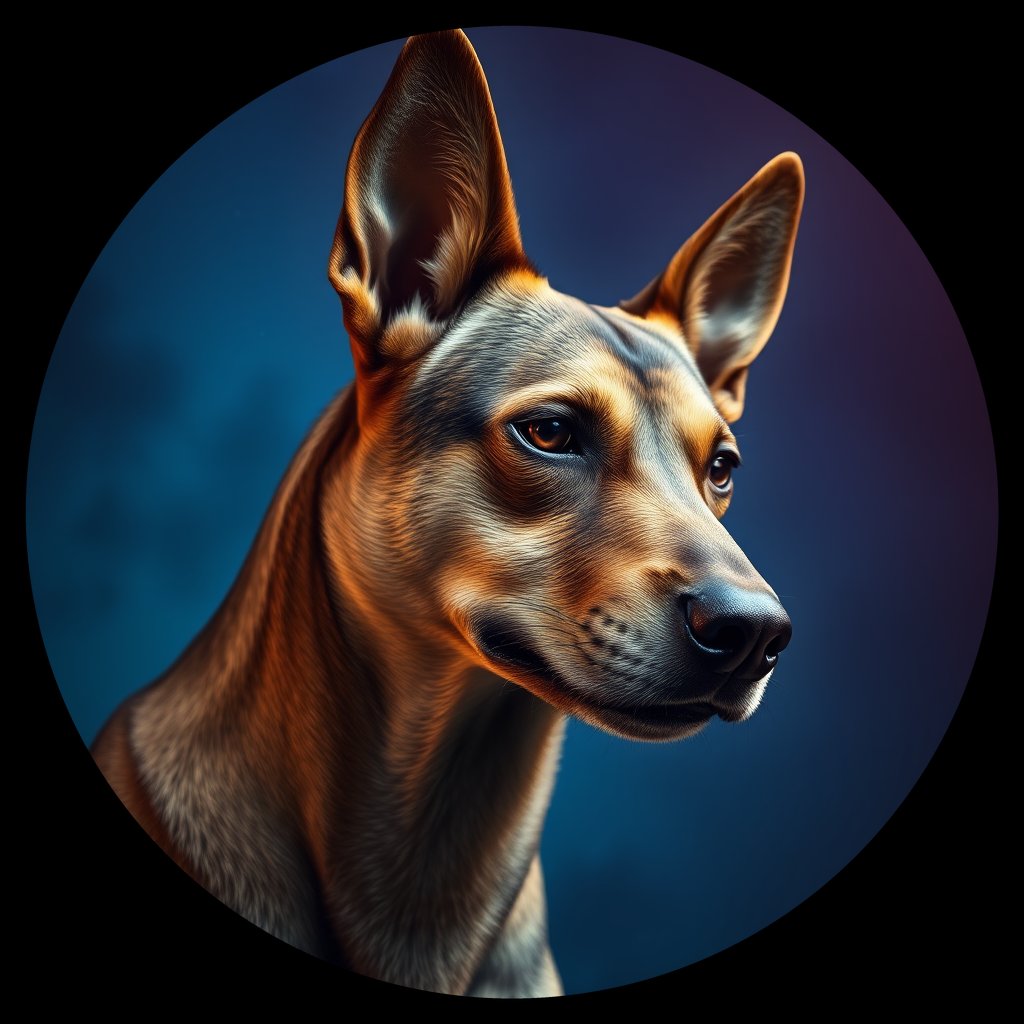 Cosmic medallion portrait of CNPP_CNPP_120, a Feral Dog Capeyork
