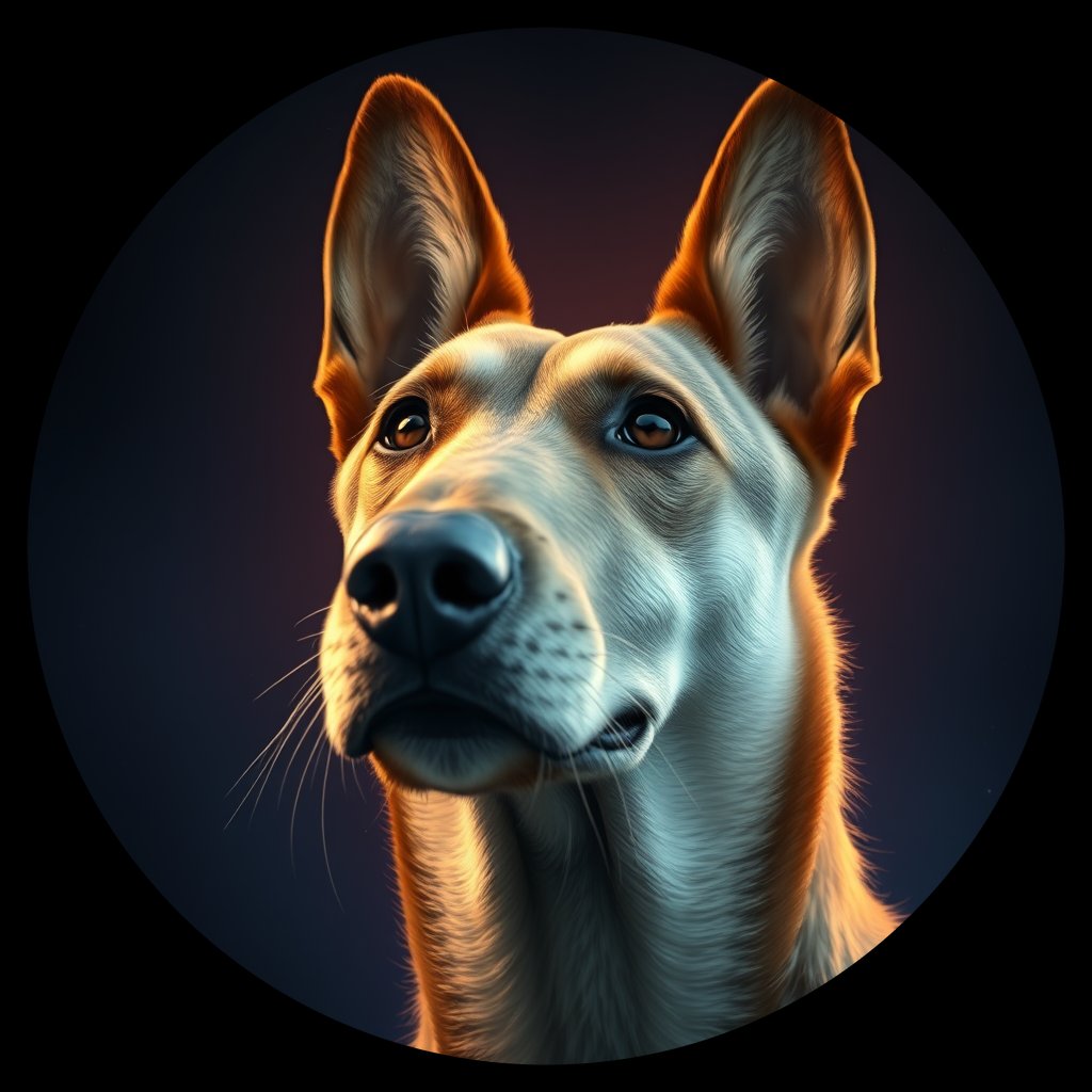 Cosmic medallion portrait of CNPP_CNPP_121, a Feral Dog Capeyork