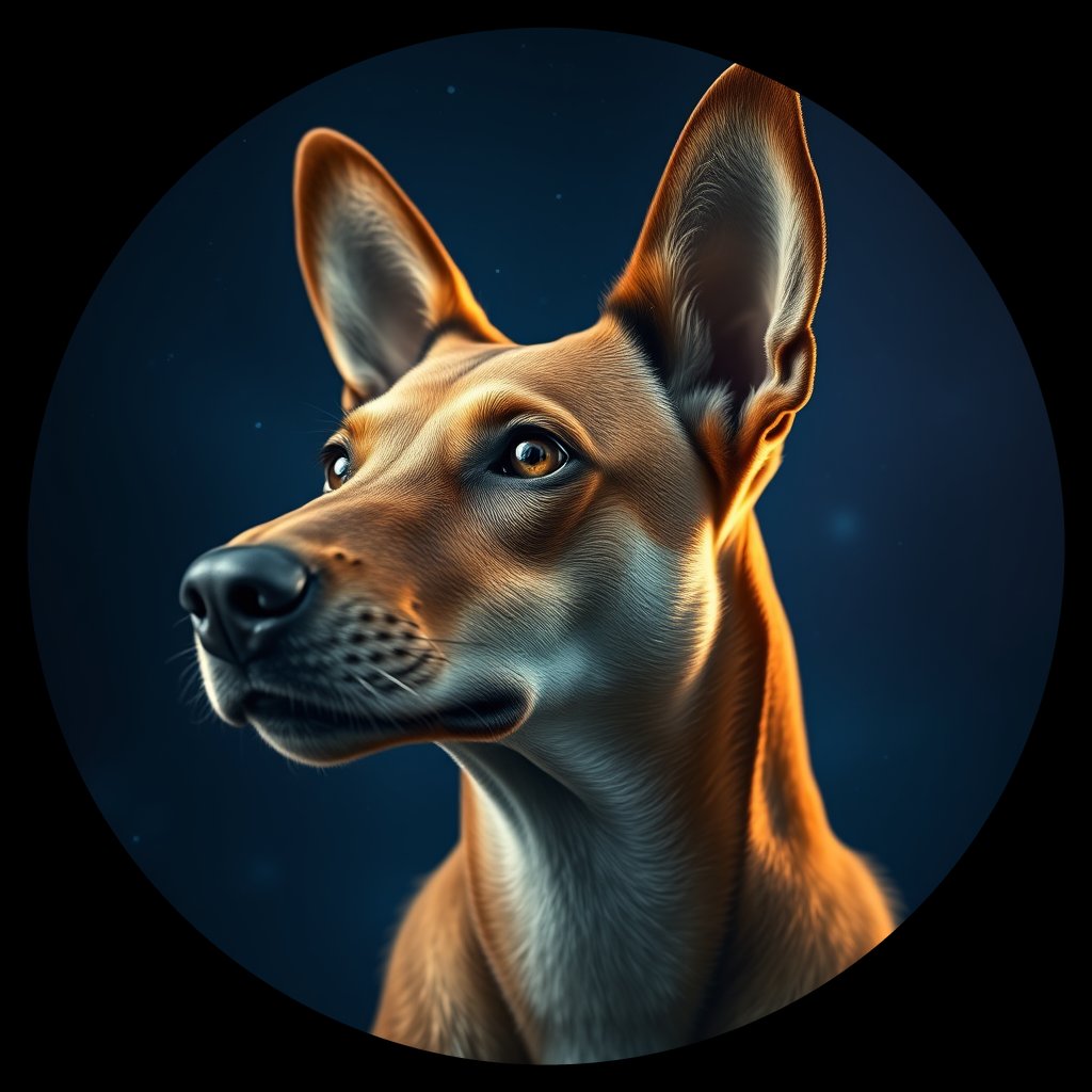 Cosmic medallion portrait of CNPP_CNPP_122, a Feral Dog Capeyork