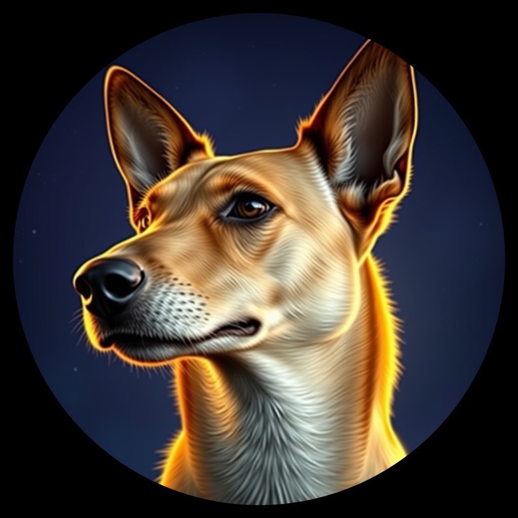 Cosmic medallion portrait of CNPP_CNPP_123, a Feral Dog Capeyork