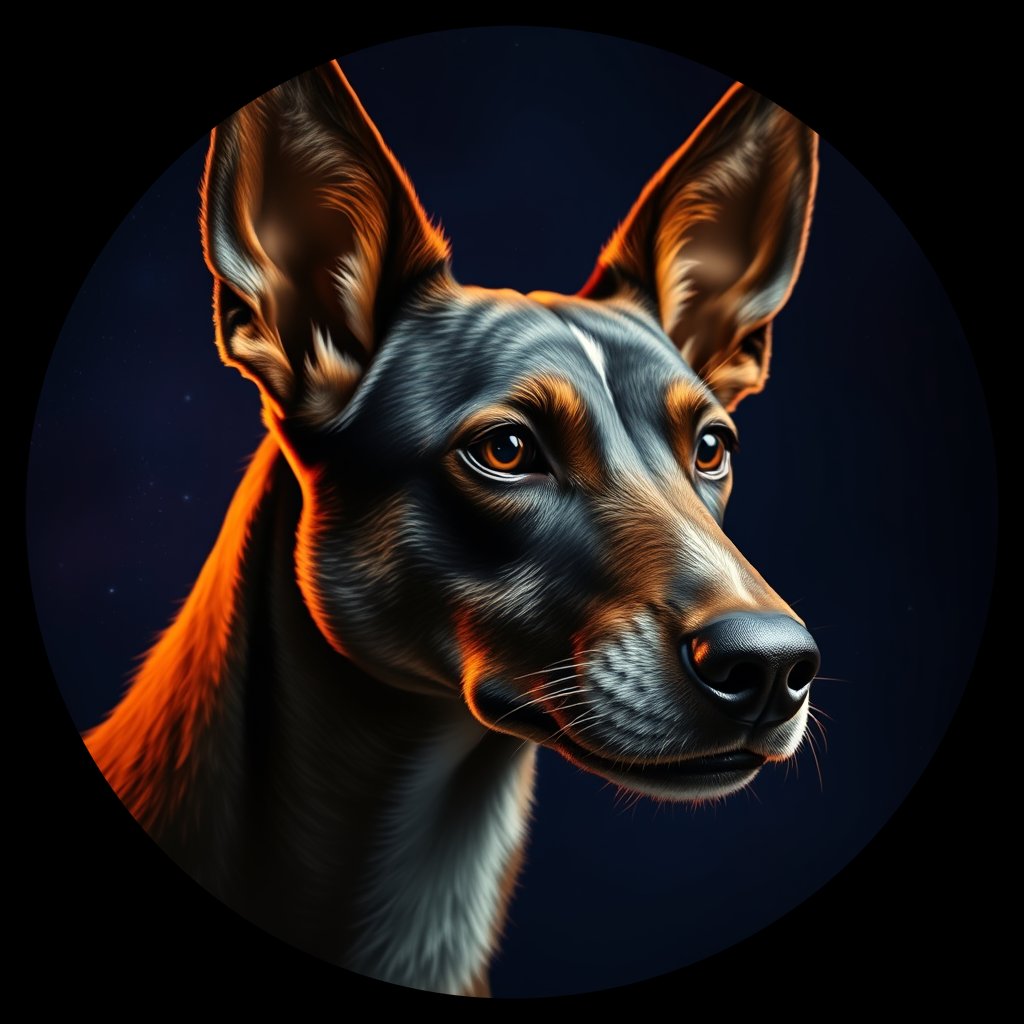 Cosmic medallion portrait of CNPP_CNPP_124, a Feral Dog Capeyork
