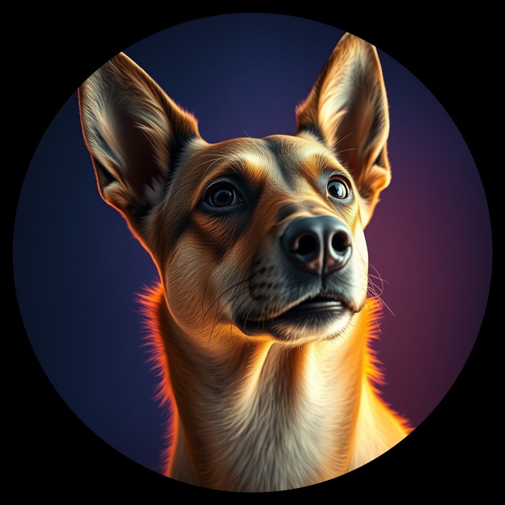 Cosmic medallion portrait of CNPP_CNPP_125, a Feral Dog Capeyork