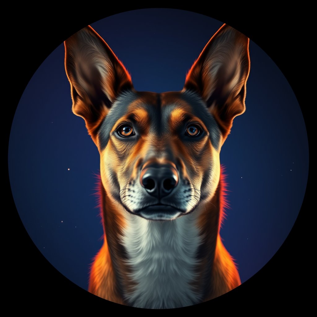 Cosmic medallion portrait of CNPP_CNPP_126, a Feral Dog Capeyork