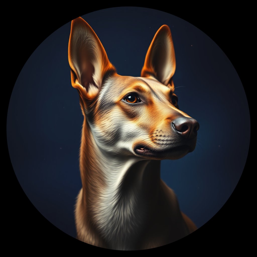 Cosmic medallion portrait of CNPP_CNPP_128, a Feral Dog Capeyork