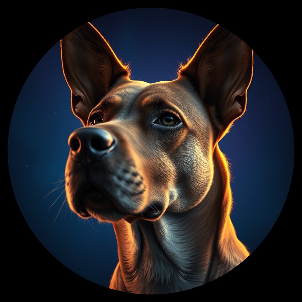 Cosmic medallion portrait of CNPP_CNPP_13, a Feral Dog Capeyork