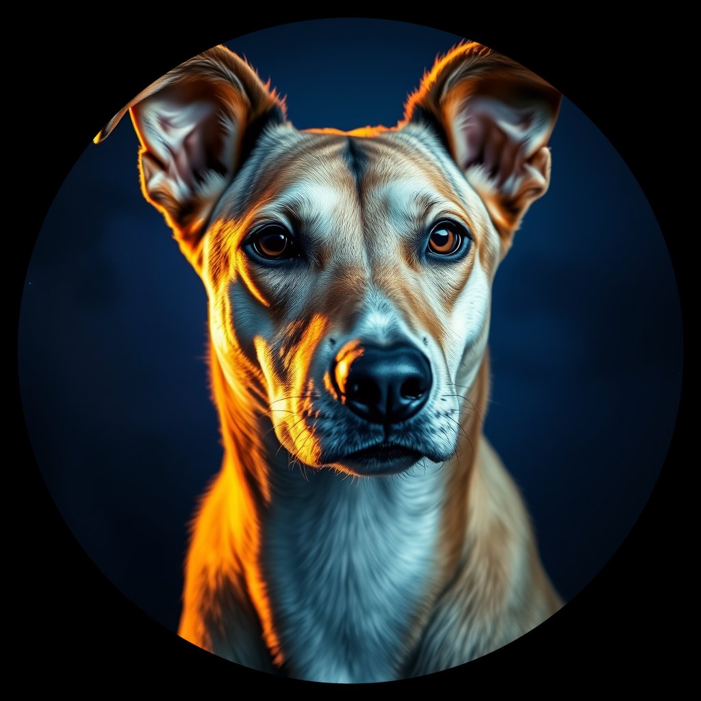 Cosmic medallion portrait of CNPP_CNPP_130, a Feral Dog Capeyork