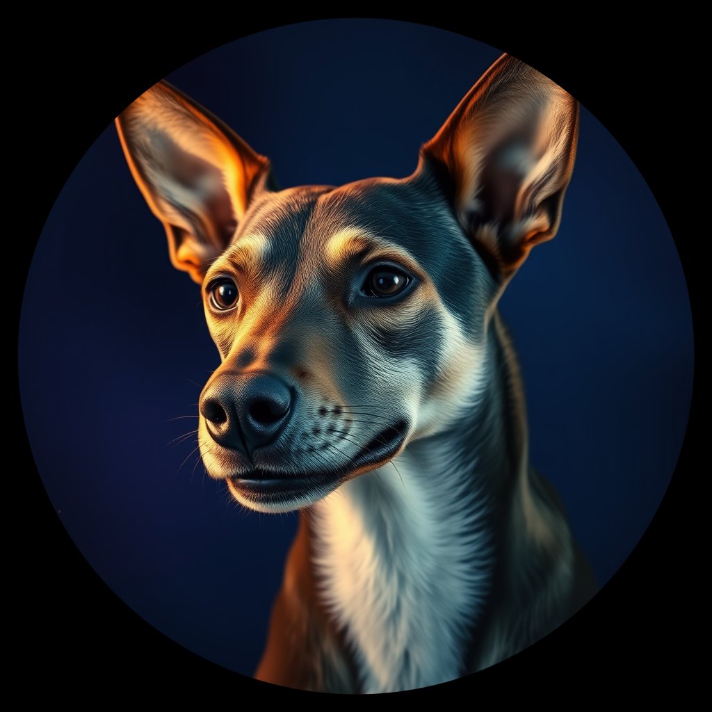 Cosmic medallion portrait of CNPP_CNPP_132, a Feral Dog Capeyork