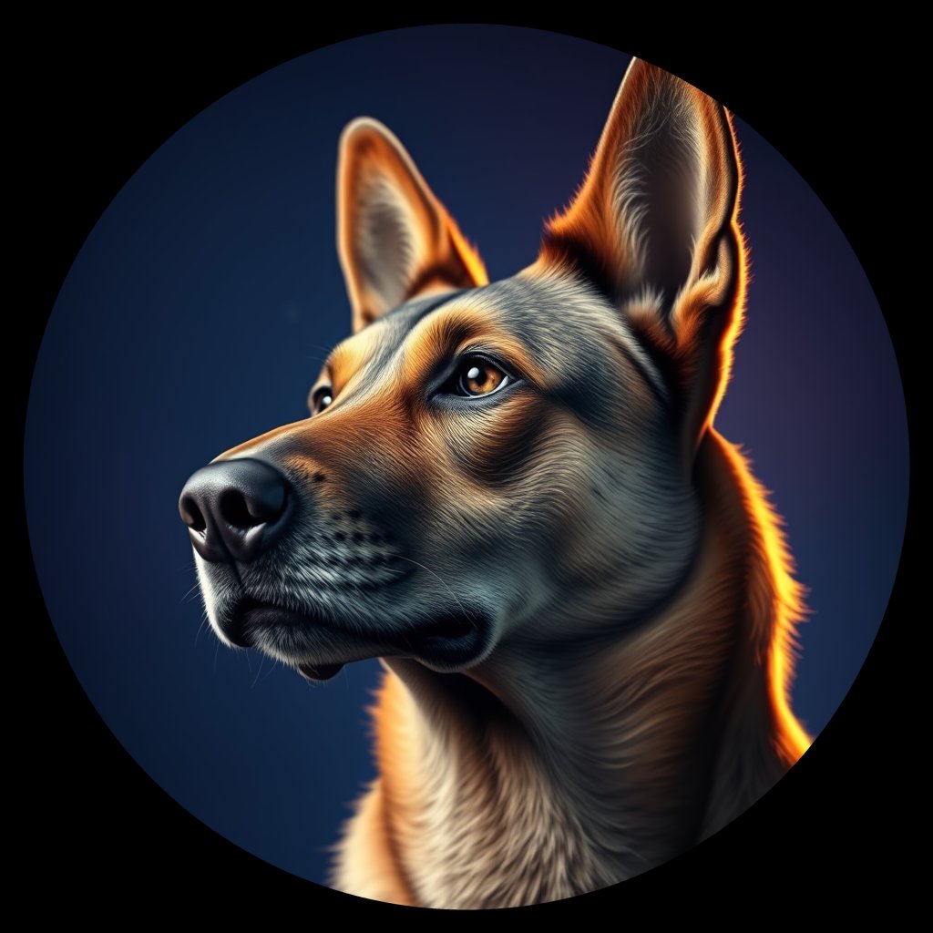 Cosmic medallion portrait of CNPP_CNPP_15, a Feral Dog Capeyork