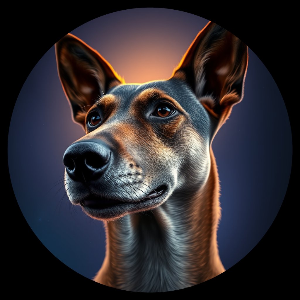 Cosmic medallion portrait of CNPP_CNPP_16, a Feral Dog Capeyork