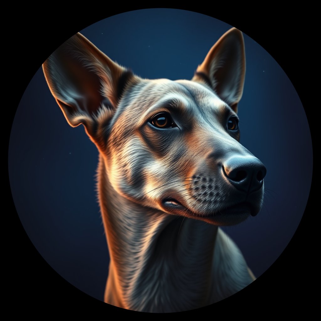 Cosmic medallion portrait of CNPP_CNPP_18, a Feral Dog Capeyork