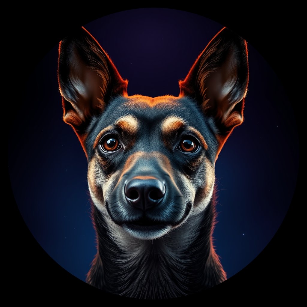 Cosmic medallion portrait of CNPP_CNPP_19, a Feral Dog Capeyork