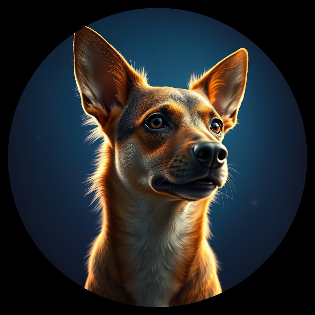 Cosmic medallion portrait of CNPP_CNPP_2, a Feral Dog Capeyork