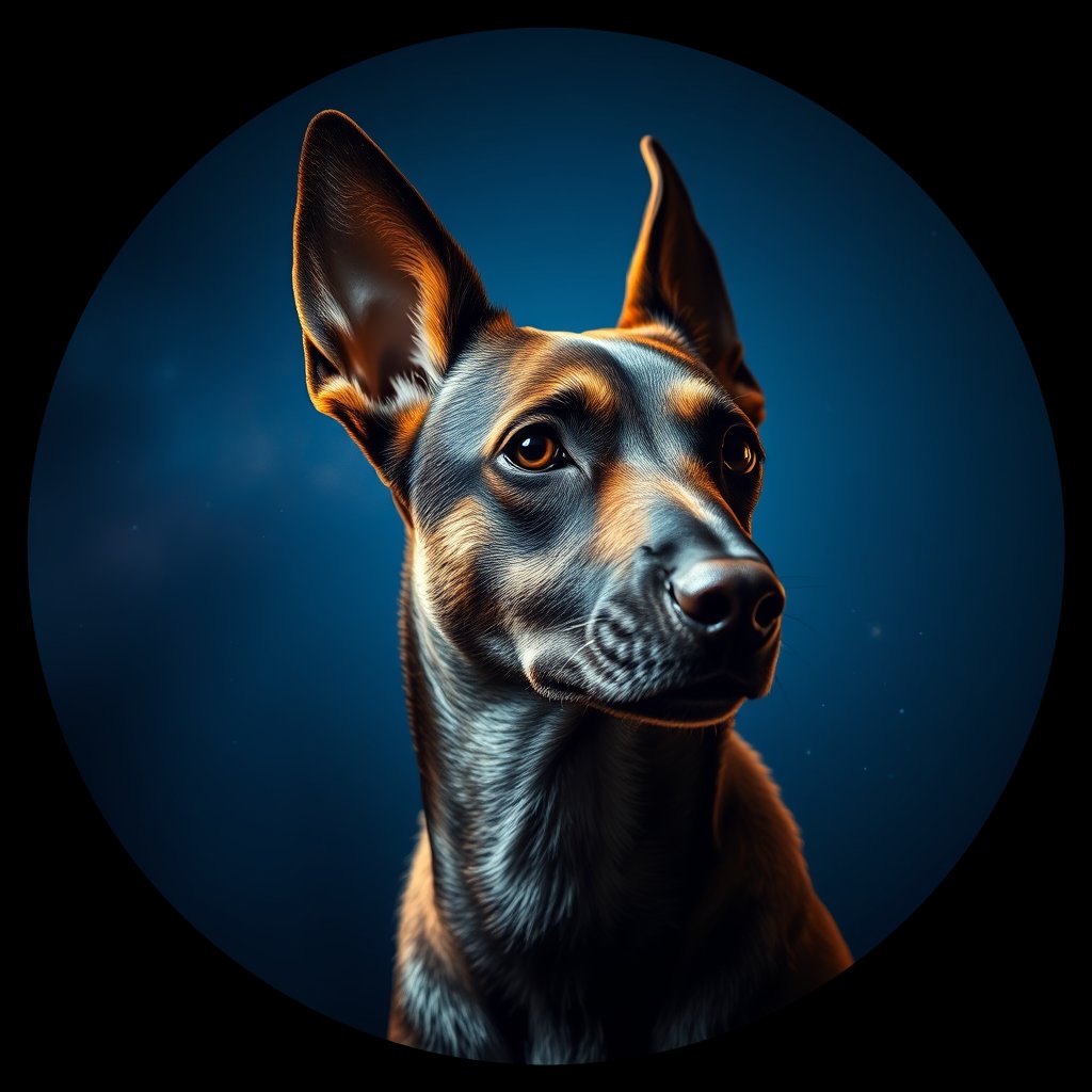Cosmic medallion portrait of CNPP_CNPP_20, a Feral Dog Capeyork