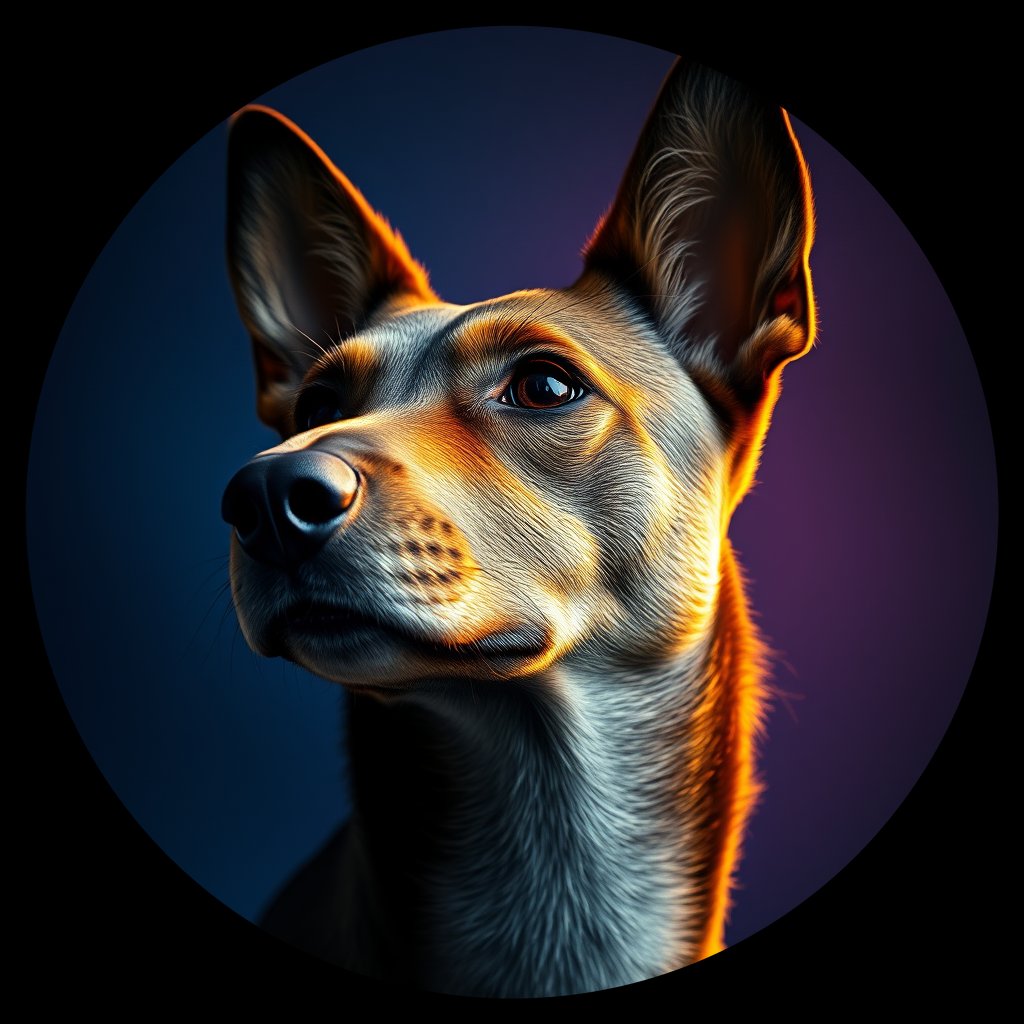 Cosmic medallion portrait of CNPP_CNPP_21, a Feral Dog Capeyork