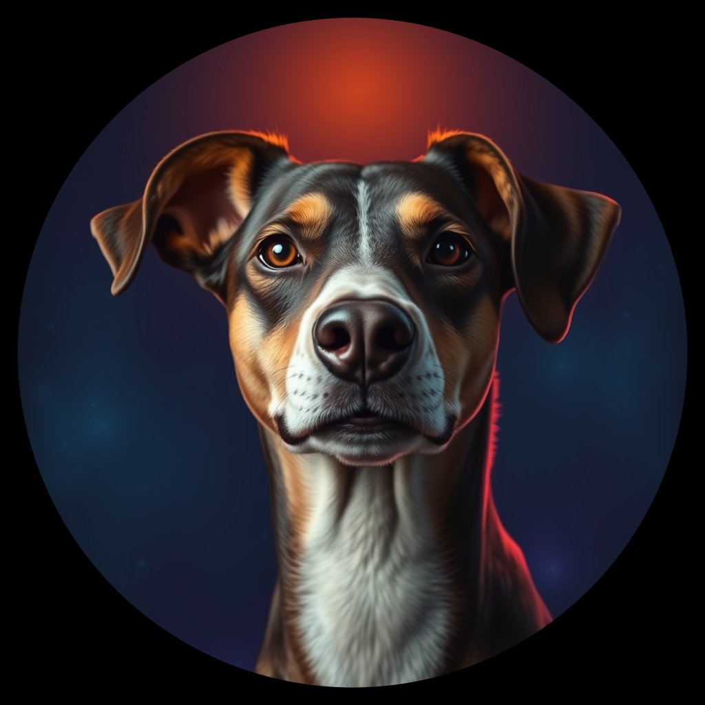 Cosmic medallion portrait of CNPP_CNPP_22, a Feral Dog Capeyork