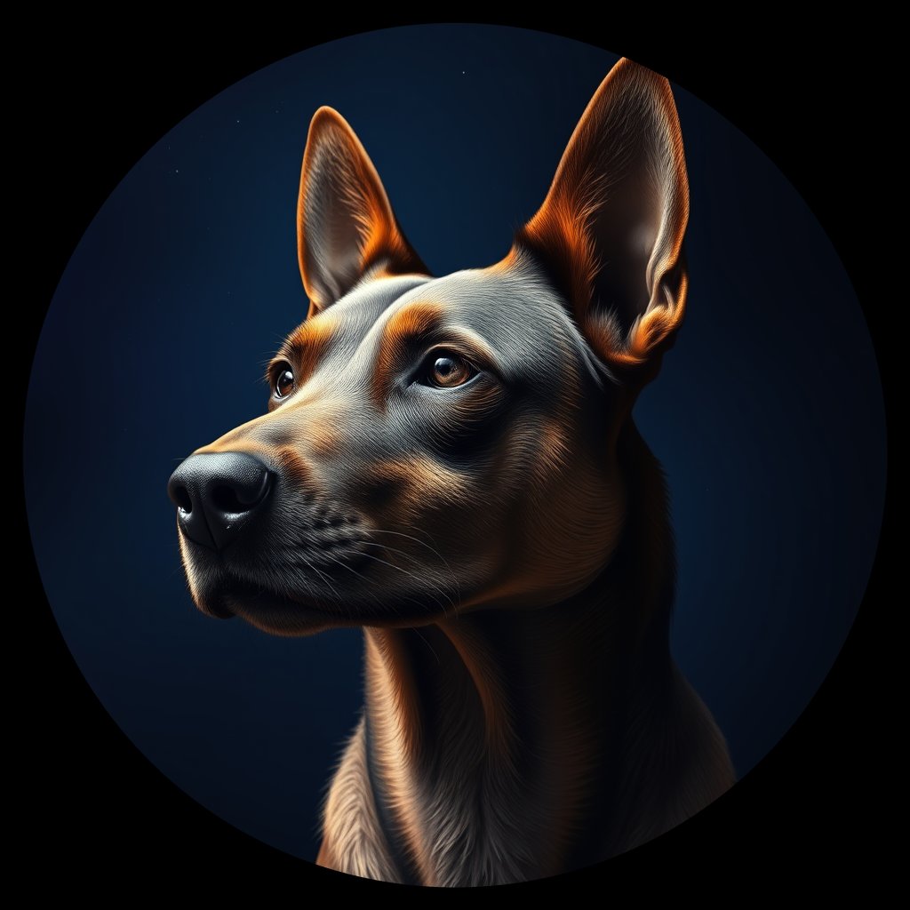 Cosmic medallion portrait of CNPP_CNPP_26, a Feral Dog Capeyork