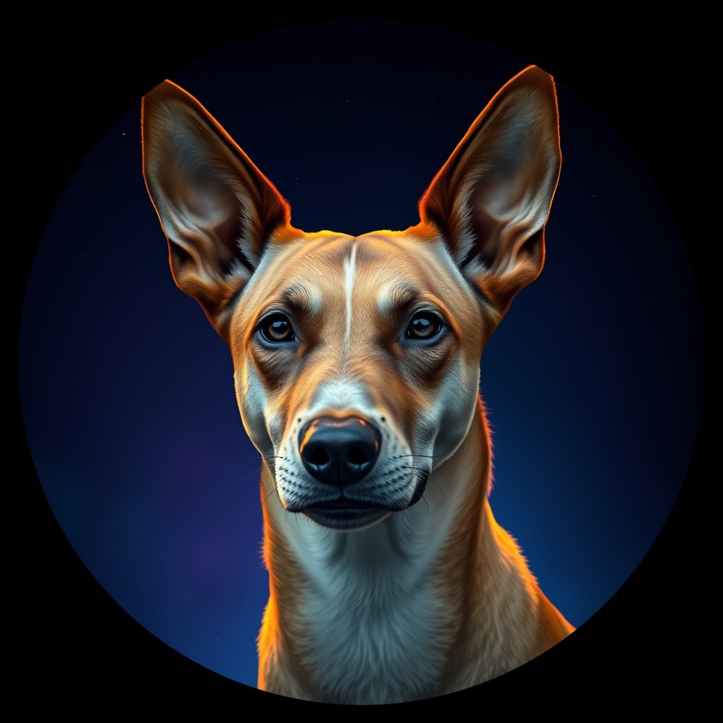 Cosmic medallion portrait of CNPP_CNPP_27, a Feral Dog Capeyork