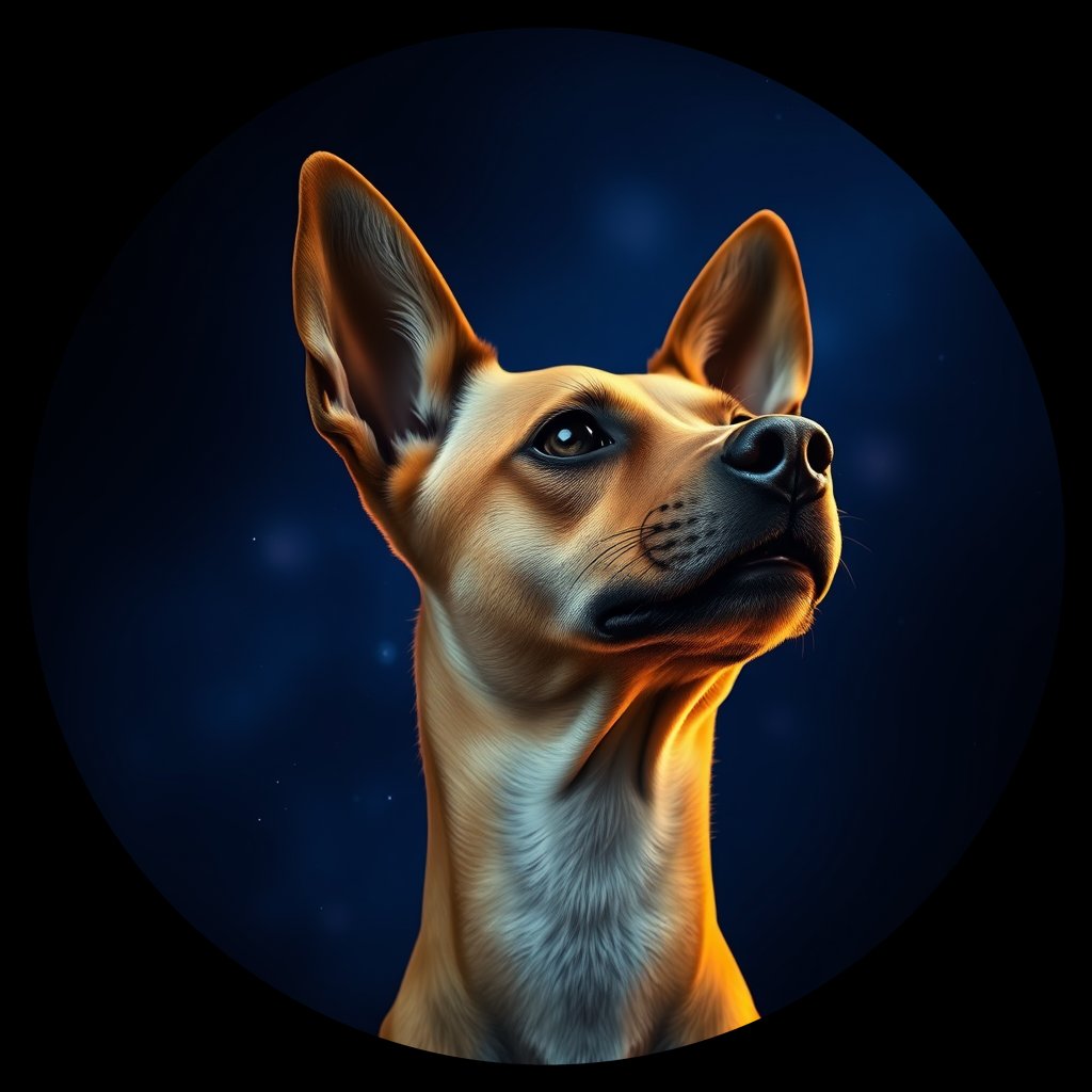 Cosmic medallion portrait of CNPP_CNPP_3, a Feral Dog Capeyork