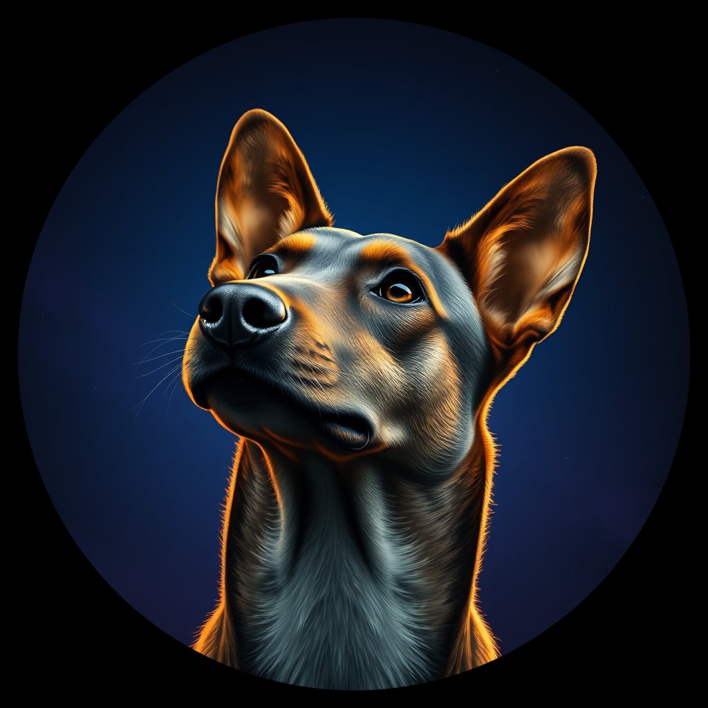 Cosmic medallion portrait of CNPP_CNPP_30, a Feral Dog Capeyork